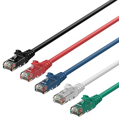 Rankie CAT6 Ethernet Kabel Gigabit Lan Netzwerkkabel, RJ45, Cat.6 Patchkabel 1.000Mbit/s, 5-Farben Combo, 5-Stück, 1,5m