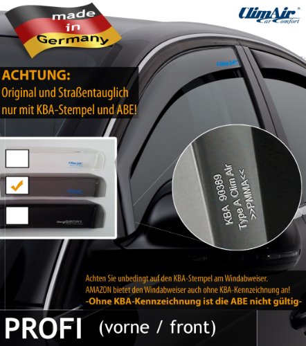 ClimAir CLI0033796 Windabweiser Profi Vorne rauchgrau