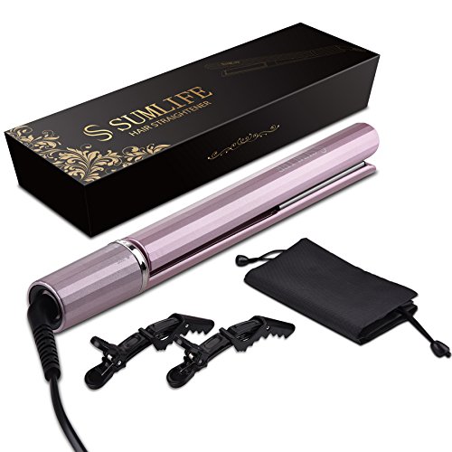 Haarglätter, SUMLIFE Haarglätter Lockenstab 2 in 1 Keramik Turmalin Glätteisen Locken und Glätten Profi mit 250-450 Grad Temperaturregelung Rotierend, lila