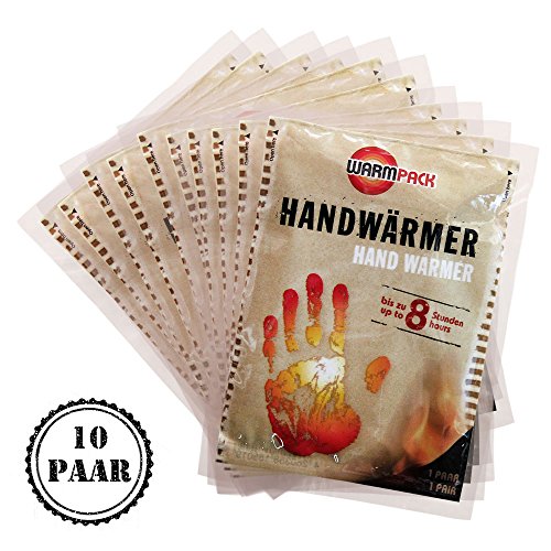 Warmpack Handwärmer | angenehme Wärmepads | kuschlig weiches Wärmekissen | 8 Stunden wohltuende Wärme von 57°C | 10er Pack