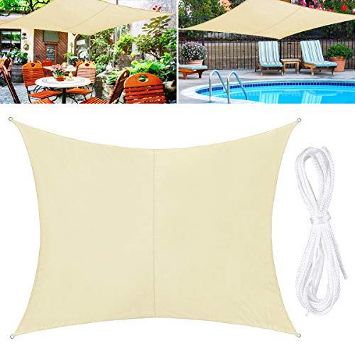 TedGem Sonnensegel, Sonnensegel Wasserdicht, Sonnensegel Rechteckig, Sonnenschutz Balkon, Sonnensegel 2x3 Hergestellt aus hochwertigem Polyester, 160 g / m2. für Garten/Balkon/Terrasse(2x3m)