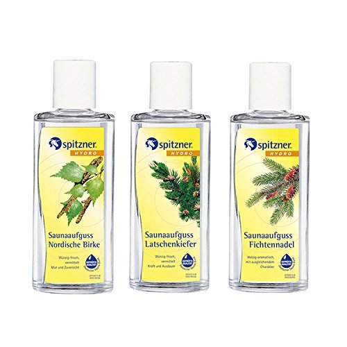 Saunaaufguss Waldduft - Waldspaziergang: Fichtennadel, Latschenkiefer, Nordische Birke (3x190 ml) von Spitzner