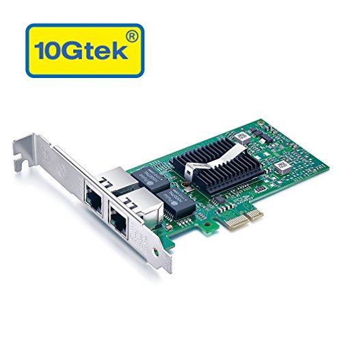 10Gtek für Intel E1G42ET, Intel 82576 Chip Gigabit Ethernet Konvergierter Netzwerkadapter (NIC), Dual RJ45 Kupfer Ports, PCI Express 2.0 X 1