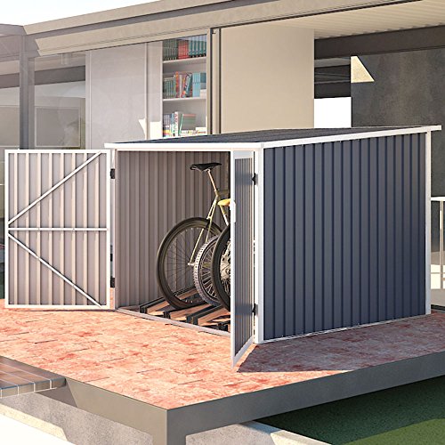 SVITA Fahrradgarage Bicycle Box Fahrradhaus Fahrradbox Bike-Box 5,6m³ Farbwahl (dunkelgrau)
