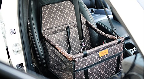 GUOYIWasserdicht Atmungsaktiv Haustier Auto Matte Haustier Sicherheit Auto Sitz Doppelt Schicht Verdickt Haustier Tragen Auto Tasche Reisen Haustier Auto Kissen(Braun)