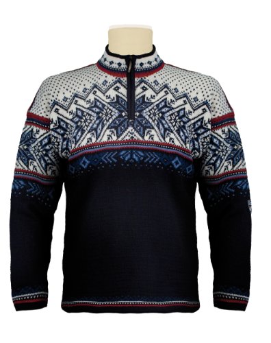 Dale of Norway Erwachsene Pullover Vail Sweater, Midnight Navy/Red Rose/Off White/Indigo/China Blue, L