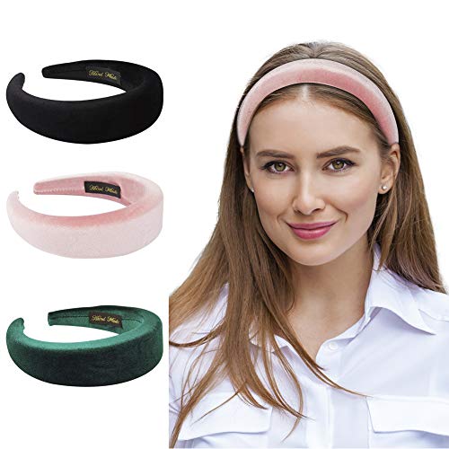 Beinou Gepolstertes Haarreif, für Damen, Samt, 4 cm breit, 1,5 cm dick