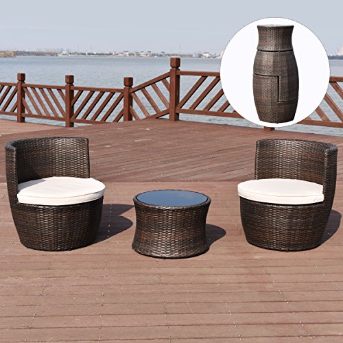COSTWAY Poly Rattan Rattanmöbel Gartenmöbel Lounge Set Gartenlounge Gartengarnitur Gartenset Sitzgruppe Sitzgarnitur Braun