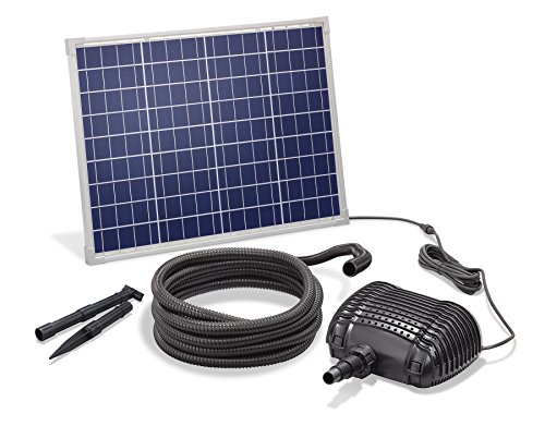 Solar Bachlaufset 50W Solarmodul 2500 l/h Förderleistung 2m Förderhöhe inkl. 5m Schlauch 25mm Bachlaufpumpe esotec pro Komplettset 101960