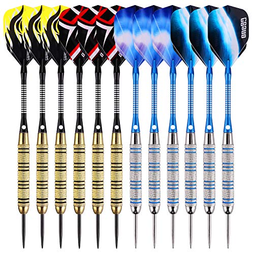 ONE80 Dartpfeile,12 Stück Steel Darts Pfeile Set,20 Gramm (18 Gramm Barrel) Profi Steeldarts mit Metallspitze,Darts Steel,dartpfeil,Dart