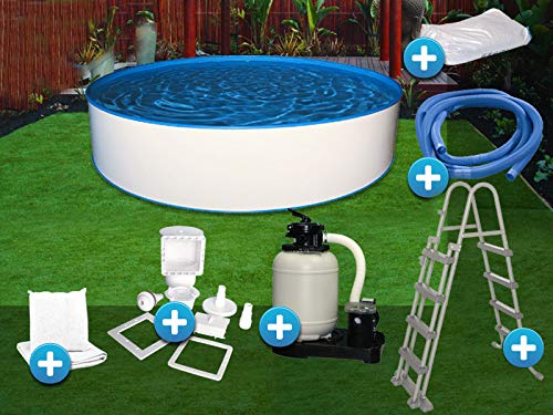 Trend Stahlwandbecken Komplettset Rundform 3,50 m x 1,20 m Aufstellbecken