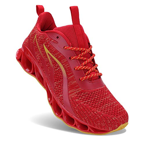 JSLEAP Herren Sneaker Herren Laufschuhe Leichte Klinge Fitness Straße Wanderschuhe Atmungsaktiv rutschfeste Mode Lässig Sneaker