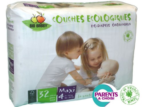 Öko Baby Windeln Gr. 4 - extra saugfähig mit höchstem Tragekomfort - 32 Stk. Bio Babywindeln I 7-16 kg