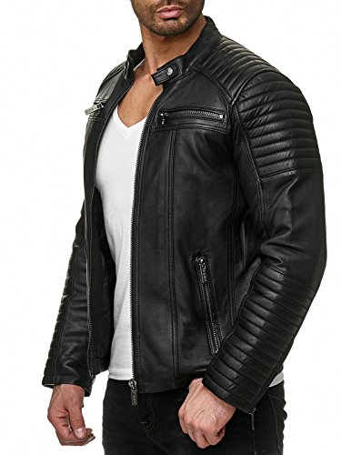 Redbridge Herren Jacke Kunst- Lederjacke Bikerjacke Biker Übergangsjacke M6013 AIR