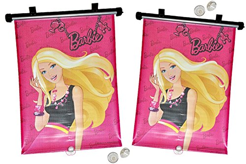 2 tlg. Set Sonnenschutz Barbie für Fenster und Auto - Seitenscheibe Sonnenblende Kinder Mädchen Puppe Sonnenschutzrollo - Sonnenrollo Fensterschutz Rollos
