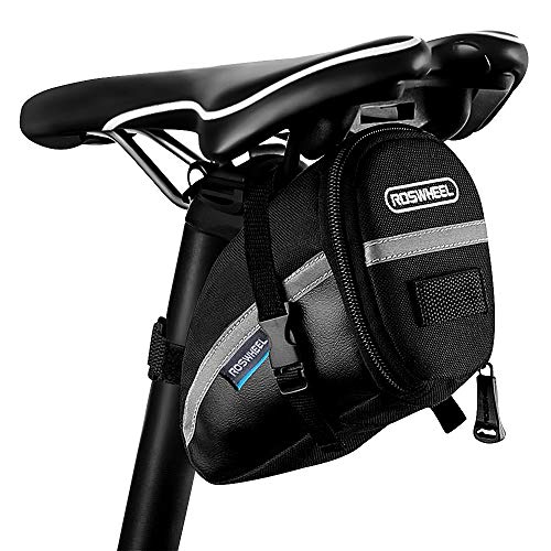 otutun Fahrrad Satteltasche, wasserdichte Rahmentasche Fahrradtasche Tasche Mountainbike Bag mit Rücklichthalter und reflektierende Elemente für Mountainbikes, Fahrräder, und Rennräder - Schwarz