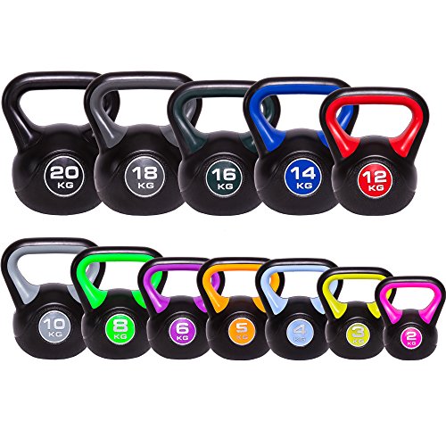 Kettlebell Kugelhantel Vinyl Handgewicht Gymnastik, Kettle Bell, Kettlebells, Schwunghantel 2kg 3kg 4kg 5kg 6kg 8kg 10kg 12kg 14kg 16kg 18kg 20kg