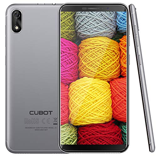 Cubot J3 (2018) Dual Sim Android Go Ultra dünn Smartphone ohne Vertrag, 5 Zoll (18:9) Touch-Display, 16GB Interner Speicher + 1GB Ram, 8MP Hauptkamera / 5MP Frontkamera, Dual Sim (2 Nano SIM Karten + 1 TF Speicherkarte), Quad-Core Prozessor, 1.3 GHz, 2.5D abgerundeter Kapazitiver Bildschirm, nutzbares GPS, Benachrichtigung LED ( Blau), Grau [ Cubot Offiziell ]