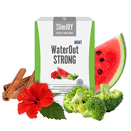 WaterOut Strong Night Diuretika von SlimJoy - 60 Kapseln (2x30) - Körper Entwässern (Wassergewicht verlieren, Fett verbrennen, Entgiftet) - Nacht Gewichtsverlust - 30% bessere Absorption
