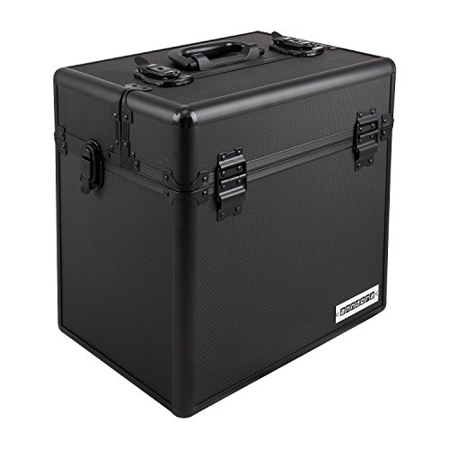 Waffenkoffer Pistolenkoffer Munitionskoffer 9 Fächer Alu SCHWARZ 39x36,5x26,5cm