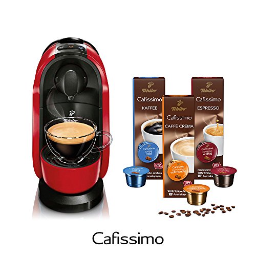 Tchibo Cafissimo Pure Kapselmaschine Red (Kaffeemaschine rot, inkl. 30 Kapseln)