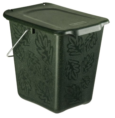 Rotho Kompost Eimer GREENLINE, Bio Mülleimer für die Küche mit geruchsdichtem Deckel aus Bio-Kunststoff, Recycling Eimer mit 7 Liter Inhalt, ca. 26 x 20,8 x 25,2 cm