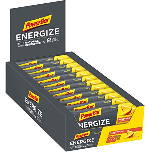 PowerBar Energieriegel Energize mit Magnesium und Natrium - Fitness-Riegel, Kohlenhydrate Riegel mit Hafer, Früchten und Maltodextrin, 25 x 55 g Mango Tropical