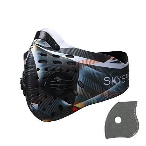SKYSPER Staubmaske Atemmaske Fahrradmaske Verschluß Ventil Feinstaubmaske Fitnessmaske PM2.5 für Radsport Training