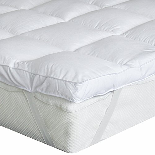 Bedecor Microfaser-Polyester-Matratzen-Auflage, Unterbett, Matratzen-Topper, üppig gefüllt, extra-weich, 140 x 200 cm