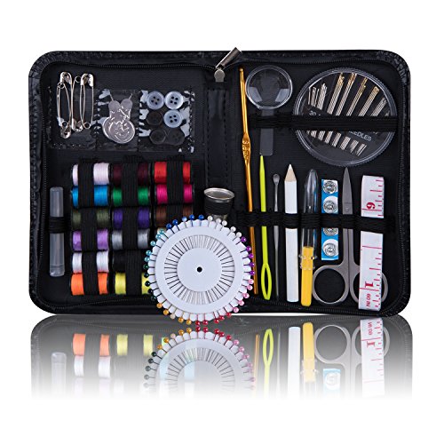 Norjews Nähset mit 100 Nähzubehör, 18 Garnrollen Enthalten, Nähzeug für Zuhause Reise und Notfall mit Schwarzer Tasche