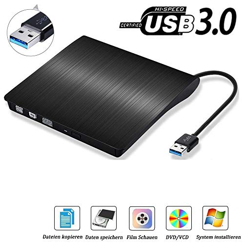 USB3.0 externes CD DVD Laufwerk Brenner, Superdrive für Alle Laptops/Desktop Unter Windows und Mac OS für Apple MacBook, MacBook Pro, MacbookAir, iMac - ourvann