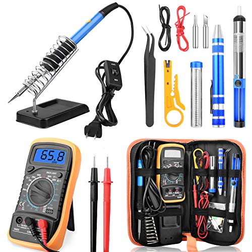 ETEPON Lötkolben Set, 60W Lötstation Temperatur Regelbar mit Digital Multimeter