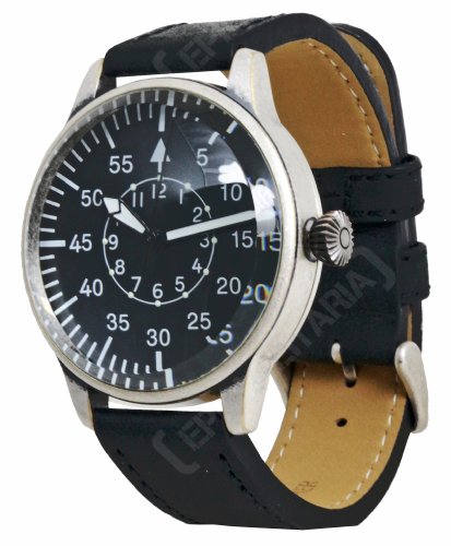FLIEGERUHR RETRO MECH.MIL-TEC BLACK DIAL