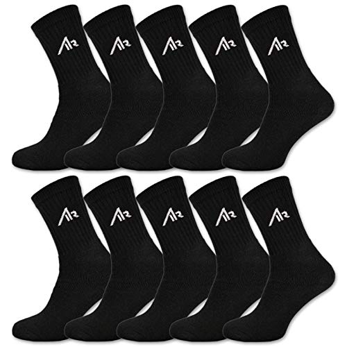 10 Paar i1R Damen & Herren Socken Sportsocken Tennissocken Baumwolle Schwarz oder Weiß