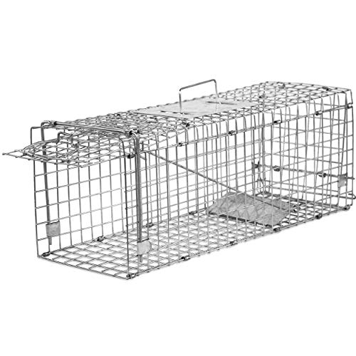 Elbe Marderfalle lebend, Lebendfalle Marder aus stabile Draht, Katzenfalle, Fuchsfalle, 80x29x30 cm, mit 1 Eingänge und Falltür, MAF03