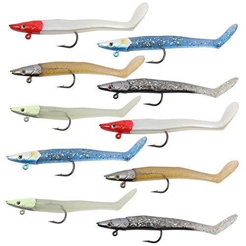 10 x Gummifisch Set 11cm 18.5g zum Zanderangeln Raubfischangeln