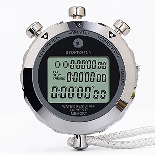 LAOPAO Stoppuhr,1/100 Sekunden Precision 100 Stück Speicherdaten LCD Elektronischer Metall Digitaler Chronograph Timer Für Basketball Fußball Baseball Sport Schiedsrichter Trainer