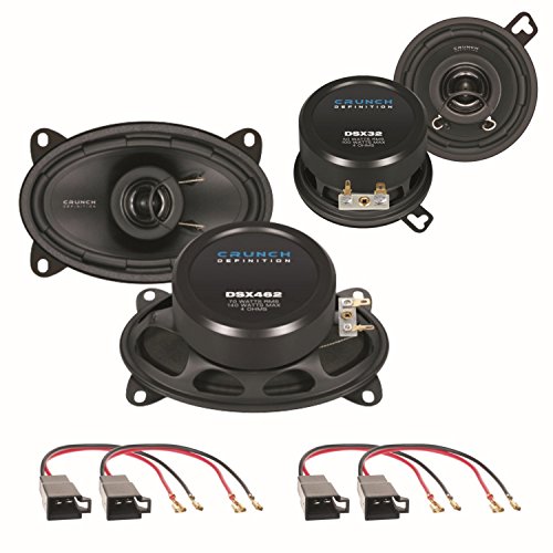 Lautsprecher Set für VW Polo 86C sowie Golf 2 mit CRUNCH DSX32 und DSX462 2 Wege Koaxial Lautsprechersysteme für das Armaturenbrett sowie die seitliche Heckablage