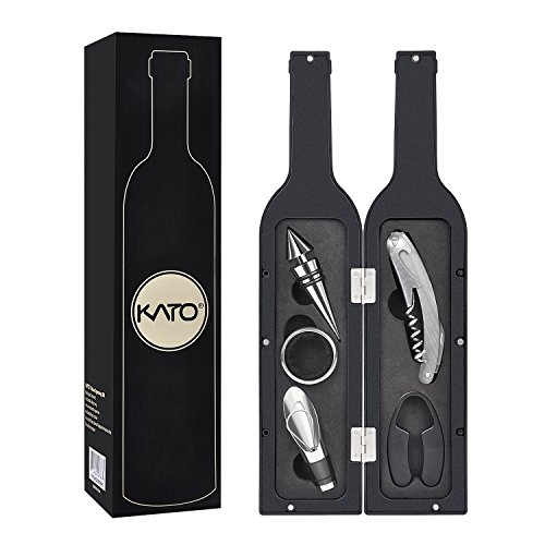 Wein Zubehör Set Wein Korkenzieher Screwpull Zubehör Kit mit Drink Aufkleber von Kato, Perfekte Hochzeitsgeschenke für Weinliebhaber & Trinker