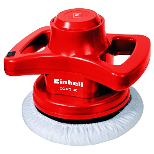 Einhell Auto Poliermaschine CC-PO 90 (90 W, Polierteller 240 mm, 3700 min-1, inkl. 1 Textil- und 1 Synthetik - Polierhaube)