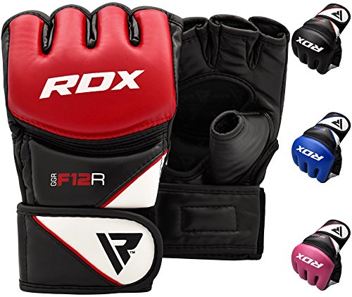 RDX MMA Handschuhe Profi Kampfsport Boxsack Sparring Training Grappling Gloves Freefight Sandsack Maya Hide Leder Punching Handschuhe(MEHRWEG)