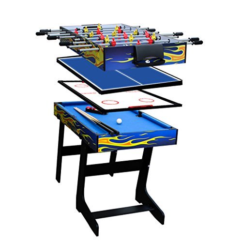 Ifoyo 4-in-1 Spieltisch, 120 cm, stabiler Kombi-Tisch für Hockey, Fußball, Poolbillard, Tischtennis