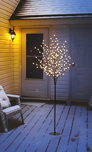 LED Lichterbaum mit 200 LEDs beleuchtet, 150 cm hoch, warm-weiß, Lichterzweig Lichterkette Weihnachtsbaum LED-Baum für Innen-  und Außen