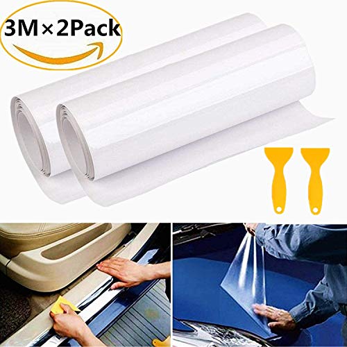 STARPIA 2 Rollen 3m Lackschutzfolie transparent, Lack Schutz Folie, Transparent Universal Lackschutzfolie, Schutz vor Steinschlag, Kratzern und Lackschäden (20 * 300cm)