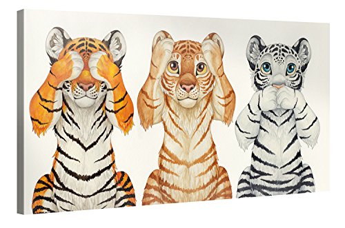 Premium Kunstdruck Wand-Bild - Kids Selection - See-Hear-Speak - 100x50cm - Leinwand-Druck in deutscher Marken-Qualität - Leinwand-Bilder auf Holz-Keilrahmen als moderne Wanddekoration