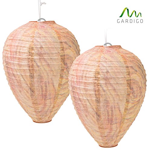 Gardigo Wespennest-Attrappe 2er Set | Wespenabwehr, Wespenschutz, Wespenvertreiber, Schädlingsbekämpfung, Mittel gegen Wespen | Deutscher Hersteller