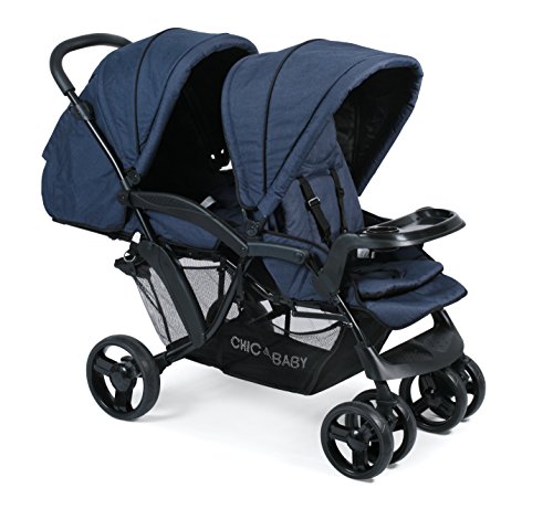CHIC 4 BABY 273 52 Geschwisterwagen Doppio, Jeans navy, blau