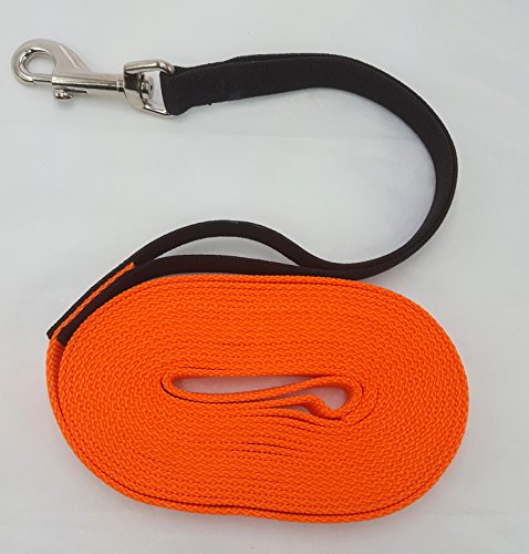 elropet Flex Fährtenleine Schleppleine mit Ruckdämpfer orange 15m-20mm Hundeleine