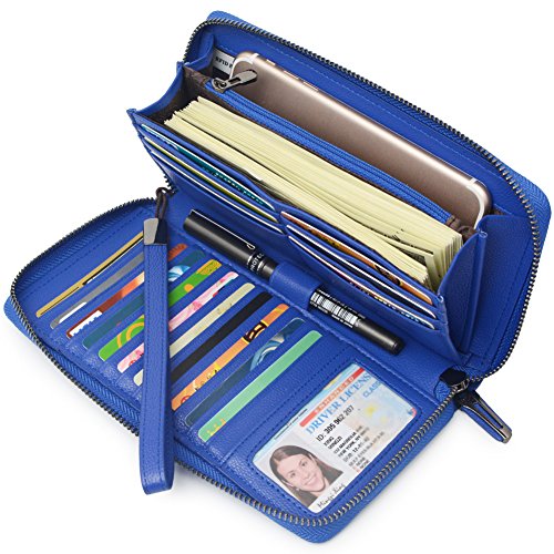 Portmonee Damen mit RFID Schutz Geldbeutel, Portemonnaie, Geldbörse, Brieftasche, Damengeldbeutel, Damengeldbörse lang groß viele fächer Leder Reissverschluss