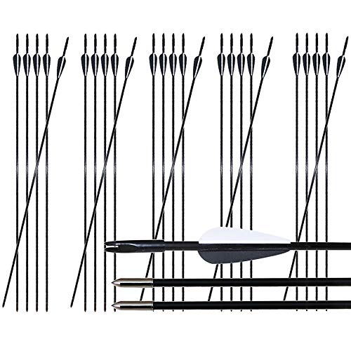 Toparchery Bogen Pfeile 24er Fiberglaspfeile Übungspfeile Pfeile Bogenschießen 31 Zoll Pfeile für Bogenschießen ø 6 mm